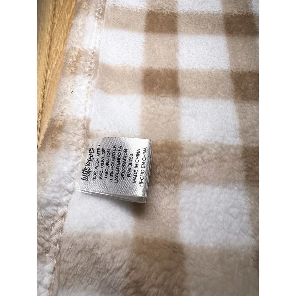 BLANKET‎ PLUSH - LITTLE & LOVED BOYS Bear Plaid Gingham Brown